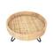 Hello Honey® 9.5" Decorative Woven Rattan Pedestal with Metal Feet